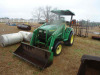 John Deere 4400 Tractor, s/n LV4400H241499: HST, JD 420 Loader w/ Bkt., Rollbar Canopy, ID 43257