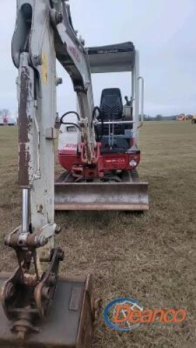 2015 Takeuchi TB230 Mini Excavator, s/n 130000347: 4-post Canopy, Meter Shows 1806 hrs