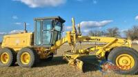 2001 Komatsu GD530A-2BY Motor Grader, s/n 210649: Encl. Cab, Hyd. Side Shift, Tip Control, Mid-mount Scarifier (No Shanks), Meter Shows 9826 hrs