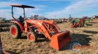 2016 New Holland T4.110 MFWD Tractor, s/n ZFLE51601: NH 655TL Loader w/ Hay Spear, Meter Shows 3029 hrs