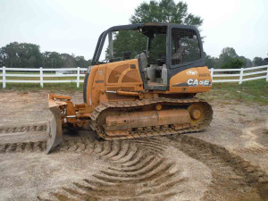 2004 Case 850K Dozer, s/n CAL004519: Canopy, Sweeps, Forestry Cage, 6-way Blade, Meter Shows 5473 hrs