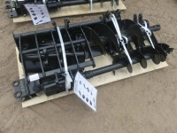 (9) Unused 2024 MIVA Excavator Attachments: Quick Hitch, Rake, Ripper, Graber, Auger, 12" Auger Rod, 8" Bkt., 20" Bkt., 32" Bkt., 6 Pins