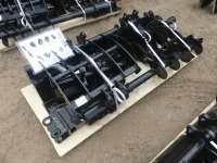 (9) Unused 2024 MIVA Excavator Attachments: Quick Hitch, Rake, Ripper, Graber, Auger, 12" Auger Rod, 8" Bkt., 20" Bkt., 32" Bkt., 6 Pins