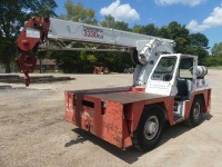 1998 Shuttle Lift 3330ELB Carry Deck Crane, s/n 16850598: Dual Fuel, Jib, Outriggers, 8.5 ton Cap., 2368 hrs