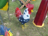 Metal 3' USA Rooster