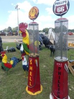 Metal Shell Gas Pump Yard Art