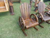 Wagon Wheel Rocking Chair