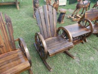 Wagon Wheel Rocking Chair