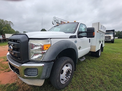 2011 Ford F550 Mechanic Truck, s/n 1FDUF5GT5BRC98737 (Title Delay): Powerstroke 6.7L Diesel, Auto, Omaha Body, IMT 6006I 14000 lb. Crane, Air Compressor, Odometer Shows 192K mi.