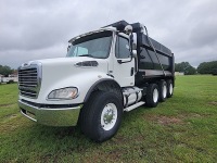 2008 Freightliner M2 112 Tri-axle Dump Truck, s/n 1FVMCSCV18HA81747: Mercedes 450hp Eng., 8LL, 18K Front, 46K Rears, Eng. Brake, Full Lockers, 425/65R22.5 Fronts, 11R24.5 Tires, 16' Dump, 385K mi.