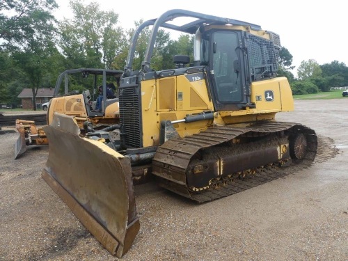 2014 John Deere 750K LGP Dozer, s/n 1T0750KXKEE267612: C/A, Sweeps, Screens, 6-way Blade, Pull Bar, Meter Shows 7108 hrs