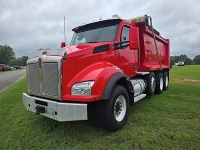 2020 Kenworth T880 Tri-axle Dump Truck, s/n 1NKZXKEX3LJ406484: Paccar 455hp Eng., Allison Auto, 46K Rears, Steerable 3rd Axle, 385/65R22.5 Fronts, 11R24.5 Rears, 216' Dump, 235K mi.