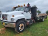 1997 GMC C6500 Knuckleboom Truck, s/n 1GDJ6H1J8VJ500901: S/A, Reg. Cab, Cat 3116 300hp Diesel Eng., 6-sp., Rear Lift Gate, Stellar 3016 Mid-mount Knuckleboom, Flatbed, 148K mi.