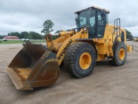 2019 Hyundai HL960 Rubber-tired Loader, s/n 000662: Encl. Cab, GP Bkt., 23.5R25 Tires, Meter Shows 3460 hrs