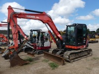 2019 Kubota KX080-4S Mini Excavator, s/n 46634: C/A, Hyd. Thumb, Blade, Rubber Tracks, Meter Shows 1571 hrs