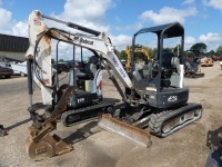 2016 Bobcat E26 Mini Excavator, s/n B3JE12146: 4-post Canopy, Hyd. Thumb, Blade, Rubber Tracks, 1589 hrs