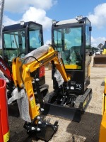 Unused 2024 MIVA VA13 Mini Excavator, s/n VA13C24062175: Encl. Cab, Rubber Tracks, 16" Bkt., Hyd. Plumbing, Blade, Manual Thumb