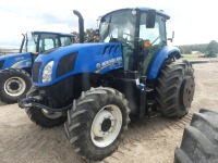 New Holland T56.110 MFWD Tractor, s/n NT02058M: C/A, Tiger Side-mount Boom Mower, PTO, Drawbar, Lift Arms, 2 Hyd Remotes, 1623 hrs (County-Owned)