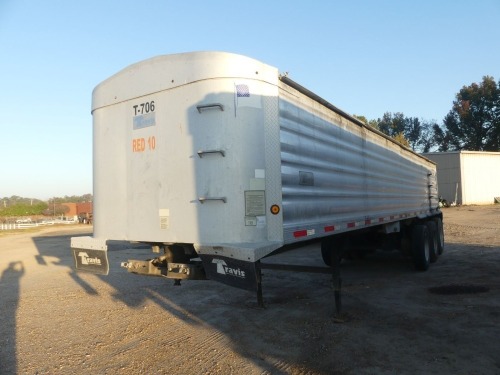 2011 Travis S/96 35' End Dump Trailer, s/n 48X1F3533B1007240: Alum., 3-axle, Elec. Tarp, 11R24.5 Tires, Alum. Wheels