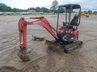 2018 Kubota U17 Mini Excavator, s/n 45589: 4-post Canopy, Rubber Tracks, Blade, 2391 hrs