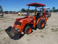 Kubota B21 4WD Loader Backhoe, s/n 51946: 4-post Canopy, 2555 hrs