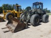 1986 Fiat Allis FR12B Rubber-tired Loader, s/n 560331: Encl. Cab, 4-in-1 Bkt. & Forks, Quick Coupler, 20.5-25 Tires, No Brakes