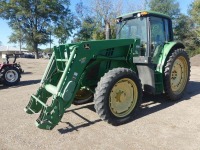 2013 John Deere 6140M MFWD Tractor, s/n 1L06140MCDH772685: C/A, PowerQuad, JD H360 Self-leveling Loader, 3PH, PTO, 2 Hyd Remotes, 6181 hrs