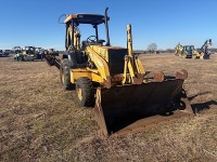 1999 John Deere 310E 4WD Loader Backhoe, s/n 880267: 4-post Canopy, GP Loader w/ Forks, 7009 hrs