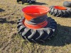 (2) Kubota Tractor Rims and (1) 16.9R28 Tractor Tire