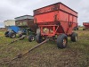 Killbros 375 Gravity Flow Wagon: on JD Running Gear, Left side Dump, Red