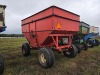 Killbros 375 Gravity Flow Wagon: on JD Running Gear, Left side Dump, Red - 6