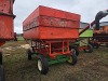 Gravity Flow Wagon: on JD Running Gear, Right Side Dump, Orange - 7