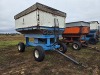 DMI 6280 Gravity Flow Wagon: 250 BU, Right Side Dump, Blue & White - 2