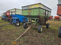 J & M Gravity Flow Wagon: Tarp, Double Compartment, Right Side Dump