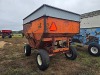 Ficklin Gravity Flow Wagon: Left Side Dump, 250 BU, Orange & Silver - 6