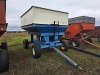 DMI E280 Gravity Flow Wagon: Side Dump, Blue & White - 2