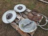 (3) Silver Lids, (1) Rusty Lid, (3) Metal & Round Rings