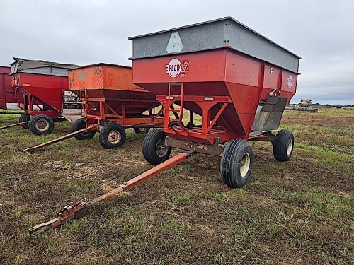 Flow EZ 300 Gravity Flow Wagon: Left Side Dump, Red