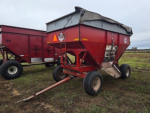 Flow EZ 300 Gravity Flow Wagon: Left Side Dump, Red