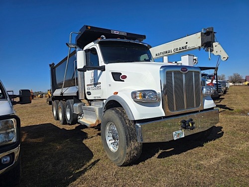 2022 Peterbilt 567 Tri-axle Dump Truck, s/n 1NPCX4EX5ND789177: Cummins CX15 Eng., Allison Trans., Ox Bodies 16' 21-yard Bed, 38K mi.