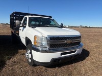 2011 Chevy Silverado 3500 Flatbed Truck, s/n 1GB3CZCL4BF256810: Duramax 6.6 Diesel, Stake Sides, 28K mi.