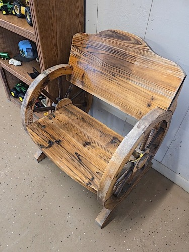 Wood Wagon Wheel Chair