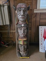 Wood 39" Indian Totem Pole: Tag 81383