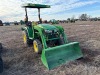 2019 John Deere 3038E Tractor, s/n 1LV3038EHKK125491: JD 300E Loader, JD 370B Backhoe, 201 hrs