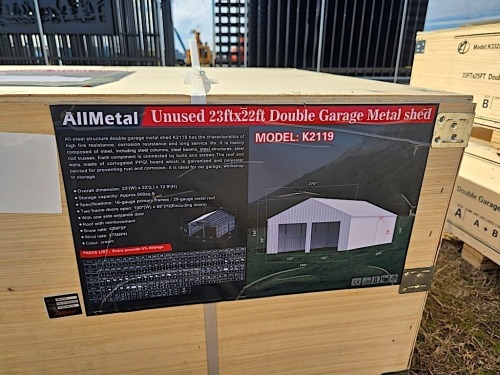 22x23 Double Garage Metal Shed