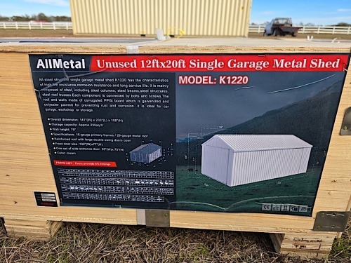 12x19 Single Garage Metal Shed