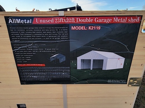 22x23 Double Garage Metal Shed