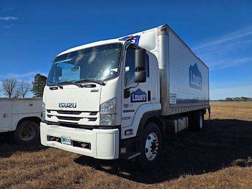 2018 Isuzu FTR Cabover Box Truck, s/n 54DK6S16XJSG01653: S/A, 210hp Diesel Eng., Allison 6-sp Auto, P/S, 25950 GVWR, Spring Susp., Morgan Body, Lift Gate, Rear Roll Up Door, 164K mi.