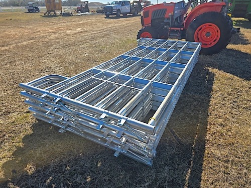 (10) 12' Corral Panels: Round Galvanized Tubing