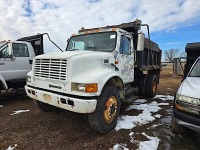 1996 International 4700 Single-axle Dump Truck, s/n 1HTSCAAR1TH283777 (Title Delay): DT466, Auto, 124K mi.